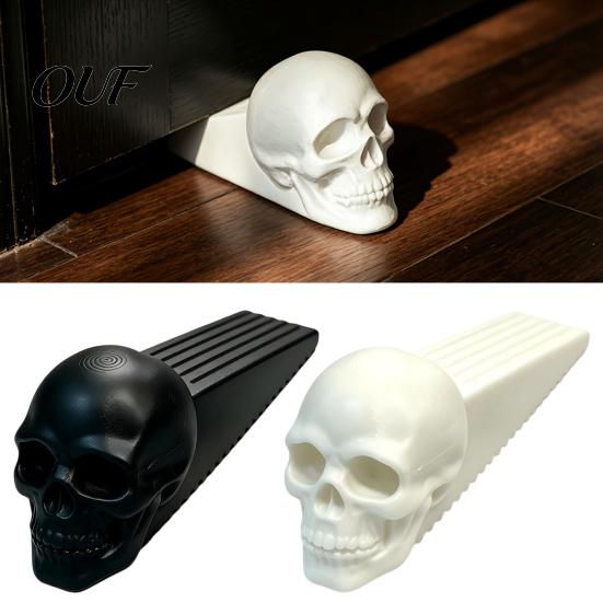 Decorative Door Stopper Halloween Skull Stopper, 3D Printed Plastic Wedge, Non Slip Gothic Room Accessories Base, Stop for Home Accessory