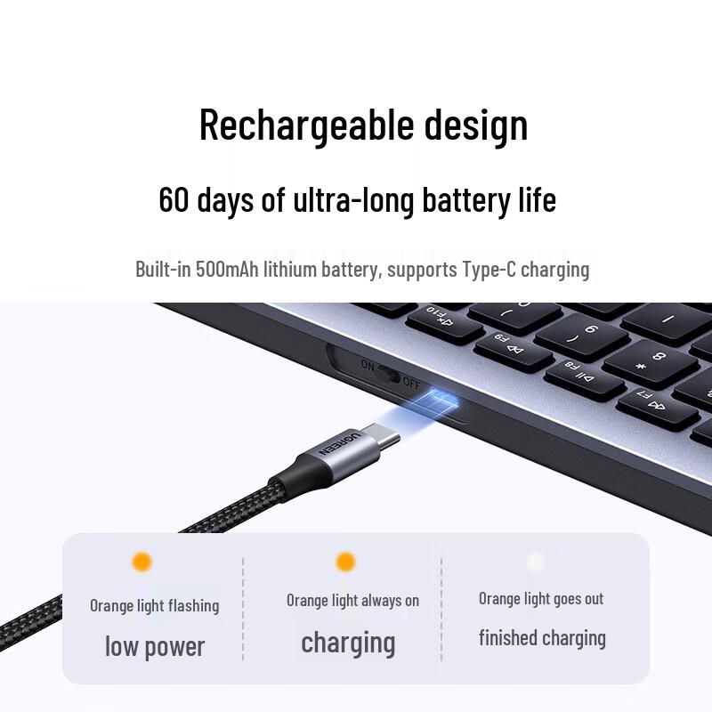 Ugreen Беспроводная Bluetooth двухрежимная клавиатура