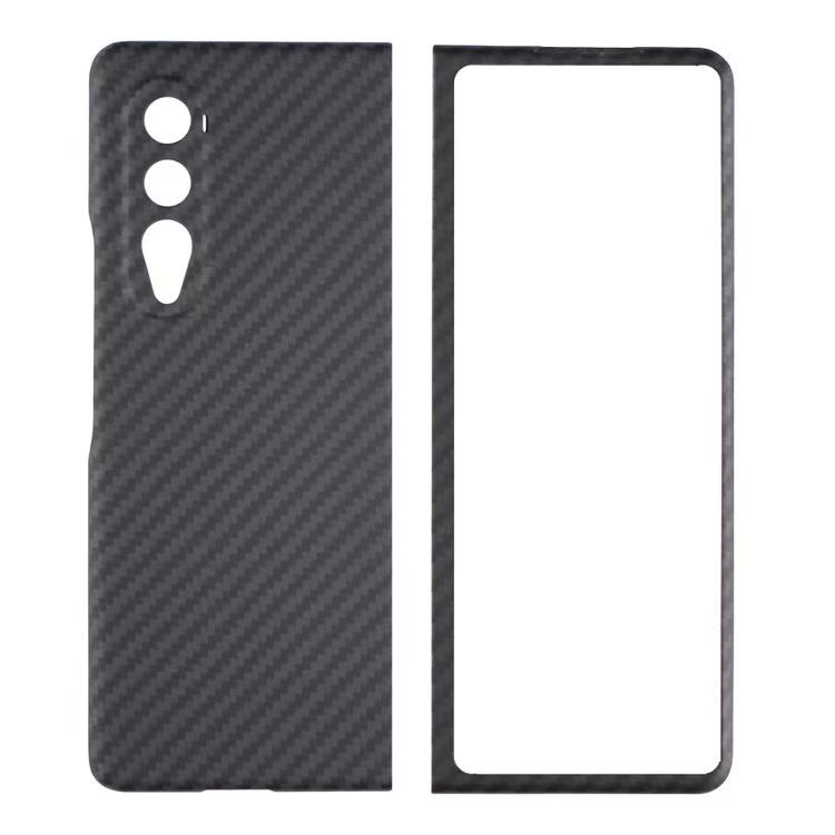 3K Twill Carbon Fiber Phone Case for Galaxy Z Fold 4 Camera Big Hole Crater Aramid Fiber Flip 4 Phone case