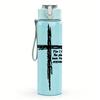 1PC Scripture Verse Wooden Cross 750ml Color Plastic Sports Water Bottle Leakproof Flip Straw Lid Suitable for Sports Office Home Use