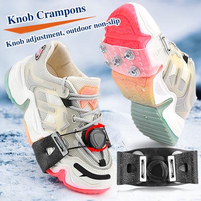 1 пара шипов для льда, кошки с 5 стальными шипами, регулируемая ручка, зимние, для ходьбы по льду и снегу, нескользящие захваты, шипы для ботинок