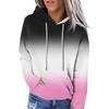 Женская модная повседневная толстовка с капюшоном и градиентным принтом с длинным рукавом