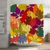 Красочная осенняя листва Занавеска для душа Современный декор для ванной комнаты с водостойкой тканью с 3D-принтом Идеально подходит для осеннего улучшения дома