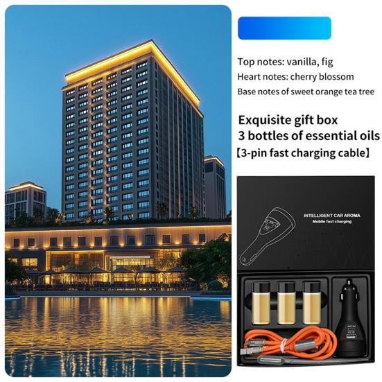 Адаптер автомобильного зарядного устройства USB-C с ароматерапией Быстрая зарядка Универсальный 2-в-1