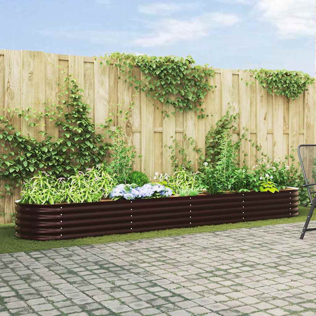 Elevated Planter Box Brown 400 x 80 x 44 cm Steel
