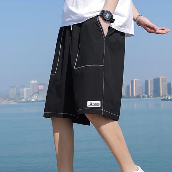 Летние модные капри, свободные шелковые винтажные модные повседневные молодежные верхняя одежда, шорты, модные мужские