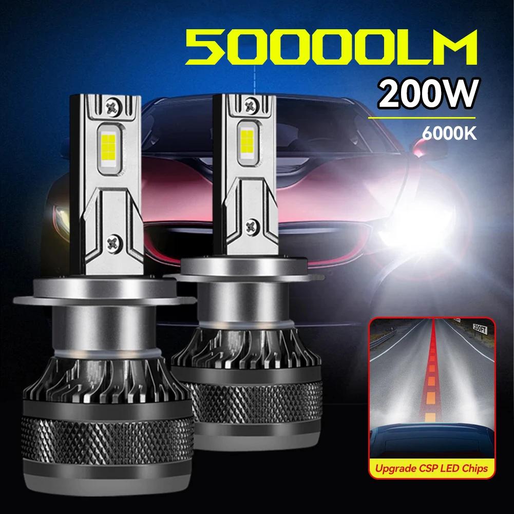 High Power H1 H8 H11 H7 H4 LED Headlight Bulb LED Lights 50000LM 200W Auto LED Lamp Turbo Car Fog Light Bulbs 12V Waterproof