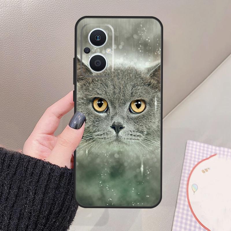 Чехол для кошки Британская короткошерстная для OPPO Reno 12 14 13 11 10 Pro 11F 12F 13F 14F 7 8 Lite Чехол OPPO Find X6 X5 X8 X9 Pro