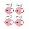 4 комплекта замков в форме сердца из цинкового сплава 38x30 мм Love Lock с ключом для ювелирных коробок, кошельков, сумок, розового цвета