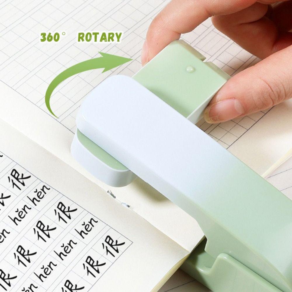 Вращающийся на 360 градусов степлер градиентного цвета, сверхмощный степлер, длинный степлер, материалы для переплета книг