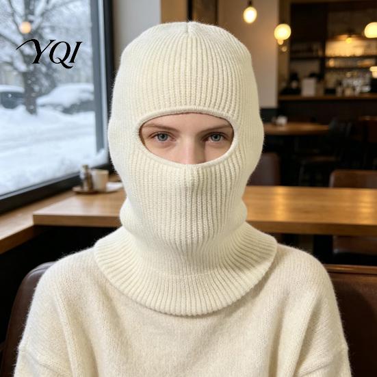 Anti Cold Cycling Accessory Winter Knitted Balaclava, Unisex Face Mask Hat, Warm Windproof Outdoor Sports Guard Ski Cap Neck Warmer for Skiing