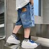 Summer Kids Shorts Young Boys Loose Denim Pants Children Straight Washed Jeans Shorts
