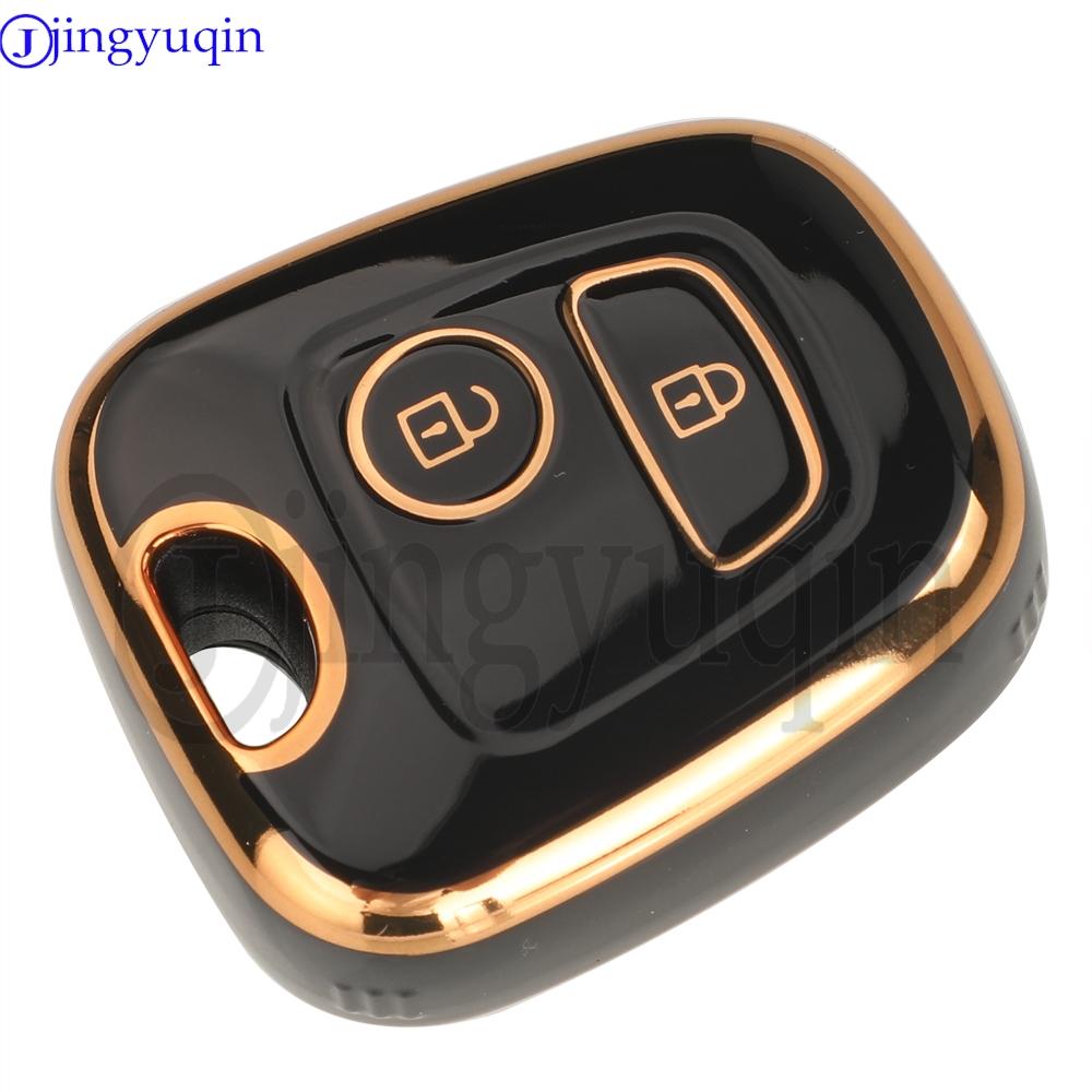 Jingyuqin 2 кнопки ТПУ чехол для ключа автомобиля для Peugeot 106 107 206 207 307 Citroen C1 C2 C3 C4 XSARA PICASSO Toyota AYGO Защитник