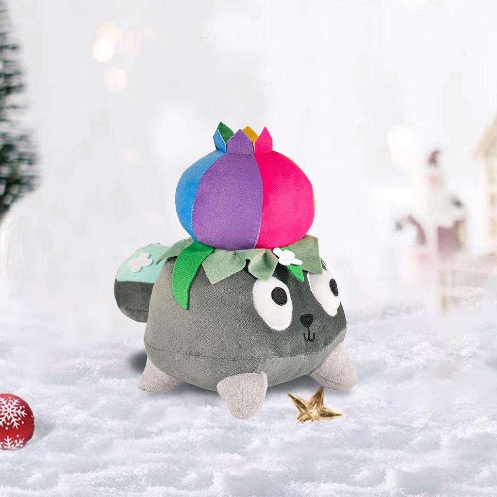 Милый цветочный табурет с длинными ножками и зеленой забавной головой куклы, интересная плюшевая кукла