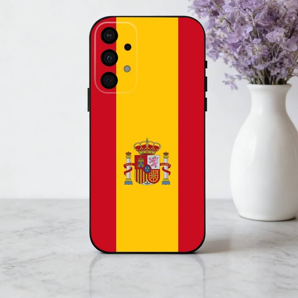 Art S-Spanish-H F-Flag-G Nationa Phone Case For Samsung Galaxy A73,A72,A71,A70,A53,A52,A51,Soft Silicone Black Cover