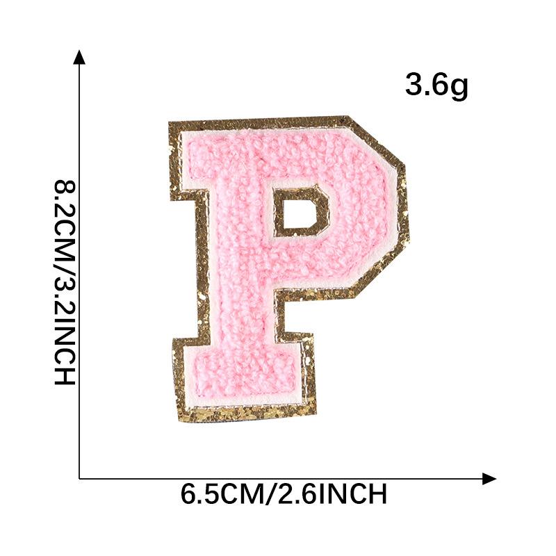 Вышивка Этикетка Полотенце Вышивка Цветная Английская Буква Нашивка Аксессуары для Одежды Золотая Кромка Наклейка Вышивка Шениль Вышивка Тканевая Наклейка
