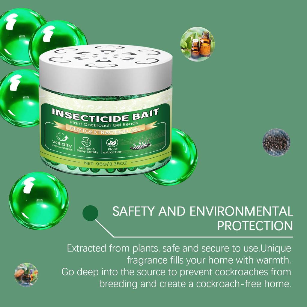 Cockroach Gel Bait, the Perfect Cockroach Control Solution for All Spaces, Long-lasting and Easy To Use, Natural Plant-based Ingredients