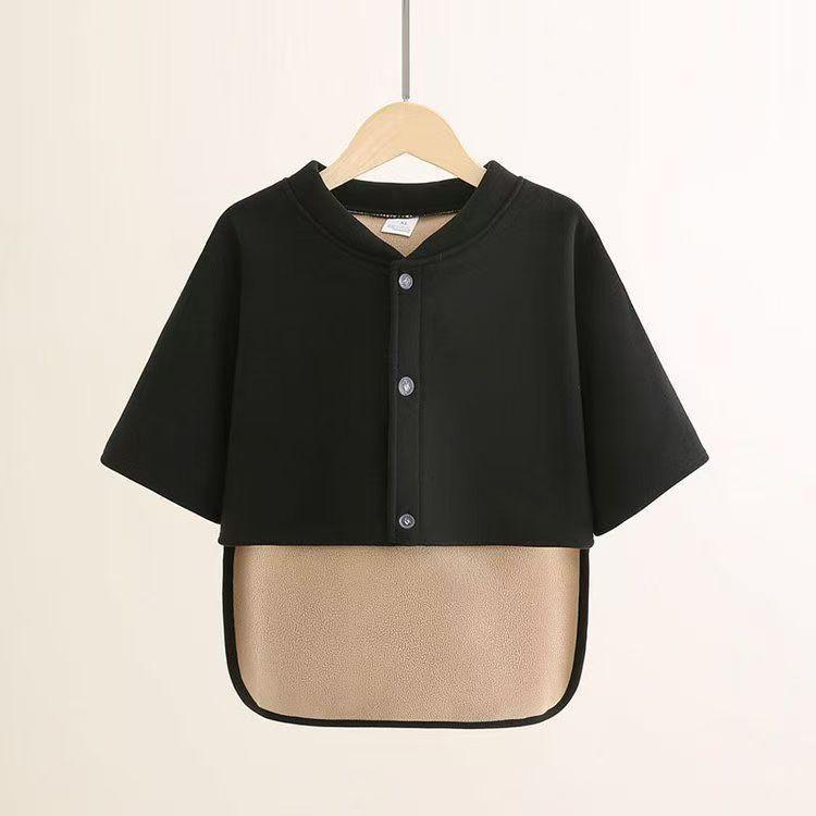 Бархатный кардиган для беременных: Защита плеч и талии, Короткий рукав, Теплая пижама для осени и зимы