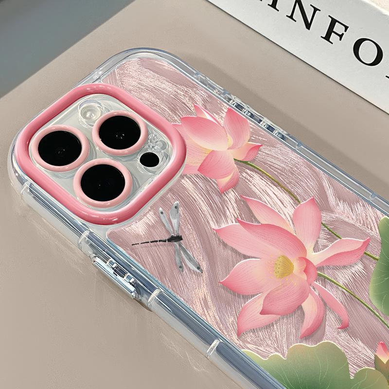 Лотос для чехла для мобильного телефона IPhone16 Promax 14 для Apple 15 Крем Перо Пряжа 13 Все включено 11/12 Женская модель