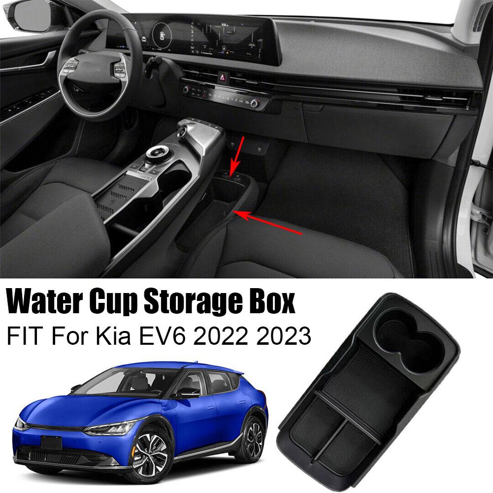 Подходит для Kia EV6 2022 2023 ABS черный салон подлокотник ящик полка центральная водная консоль Accesso F5B5
