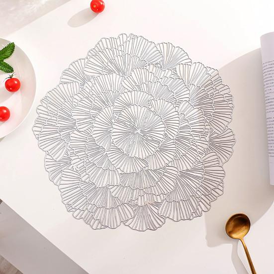Flower Shape Hollow Placemat PVC Reusable Practical Cup Table Mat for Dining