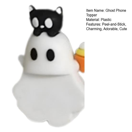 Halloween Ghost Phone Buddy Mini Ghost Figures Adhesive Phone Accessory Cute Stick-On Ghost Phone Topper for Smartphone Desk Decor