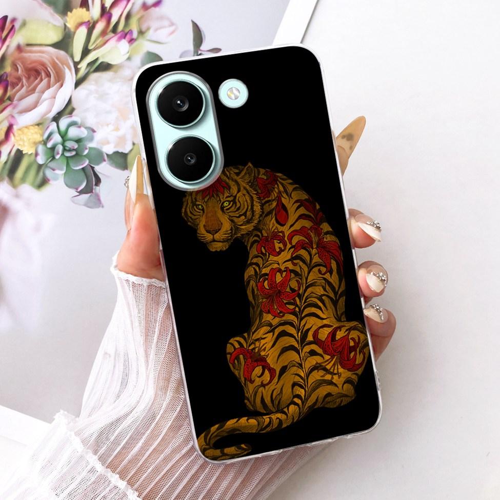 6.59'' Чехол для Xiaomi Poco X8 Pro 5G Чехол Прозрачный Модные Цветы Милый Кот Крутой Расписной Мягкий Корпус 2511FPC34G