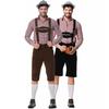 Men's Beer Clothing Overalls Clothing Mooney Black Festival Costume Oktoberfest Checked Shirt