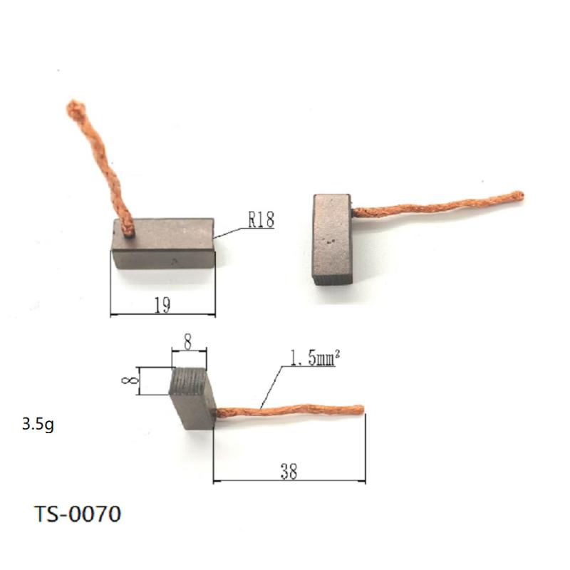 4 шт. Набор угольных щеток для двигателя, аксессуары для DIY, запасные части для электромотора 8X8X19 мм, электроинструмент