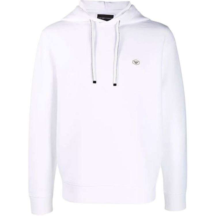 EMPORIO ARMANI Logo Patch Drawstring Hoodie 8N1MD0-1JHSZ-0100