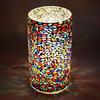 Turkish Multicolored Glass Cylindrical Table Lamp - 8 Inches | Home Decor | Bulb Not Included