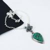 Натуральный малахит драгоценный камень ручной работы из серебра 925 пробы гальванопластика цветок ожерелье, малахит серебро для жены унисекс кулон Esater подарки