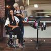 Salon Tray Cart Height Adjustable Rolling Salon Tray Cold-rolled Plate Tattoo Tray with 3 Wheels for SPA Barbershop Clinic