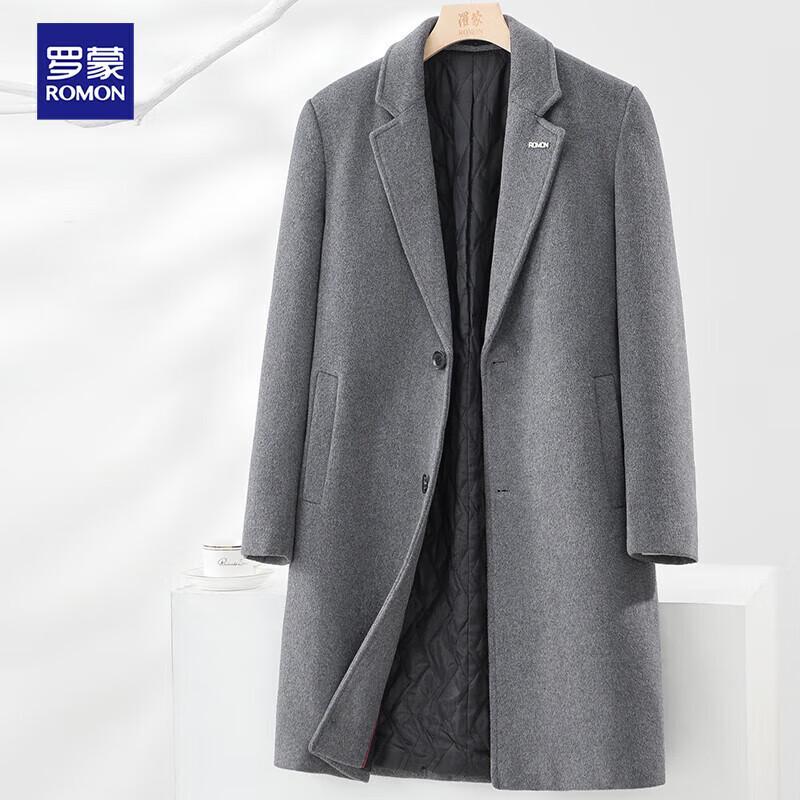 ROMON Men's Wool Blend Thickened Winter Overcoat