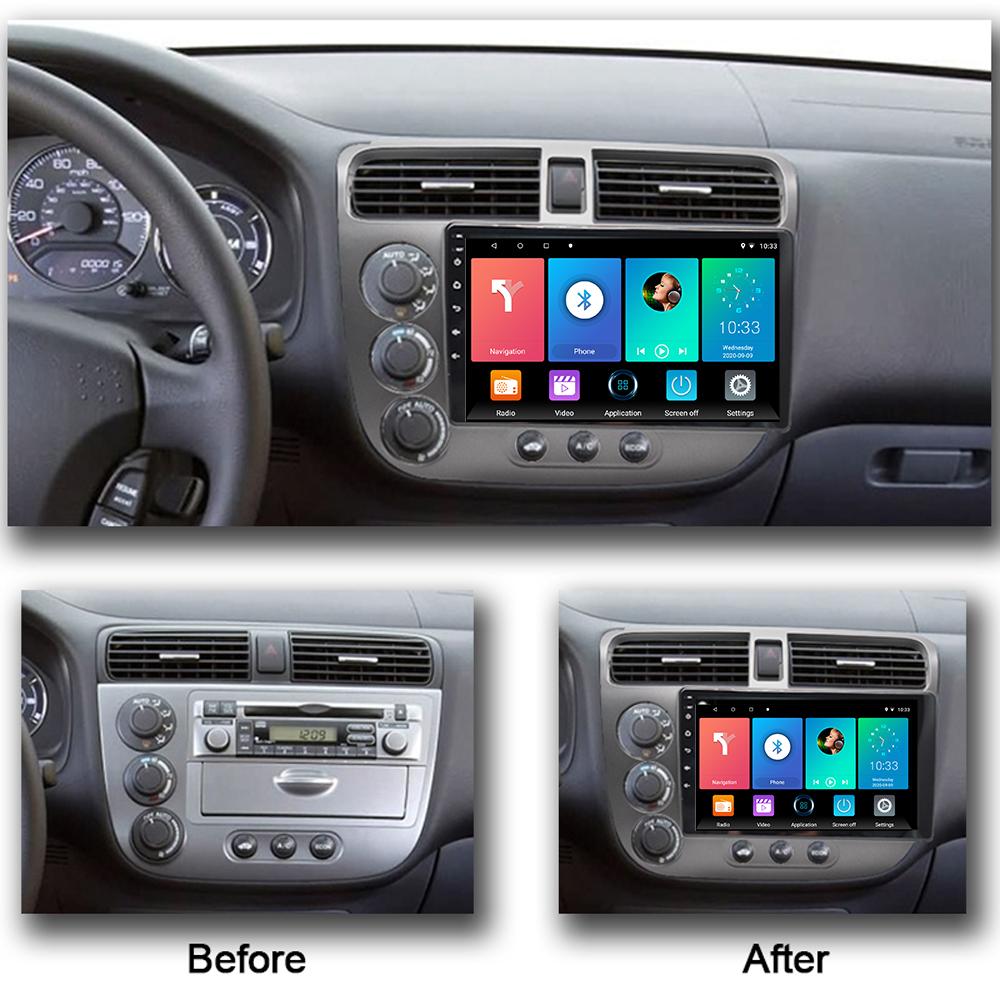 Беспроводное автомобильное радио Carplay для Honda Civic 2000-2006 Android мультимедийный видеоплеер GPS-навигация WIFI 2 + 32 ГБ