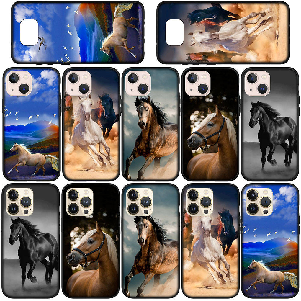 Чехол для телефона Samsung Galaxy S25 S24 S23 iPhone 16 15 Xiaomi Redmi Note 14 13 12 16E X 11 Pro Max OPPO Moto 14C 13C Huawei Wild And Free Horse Cover