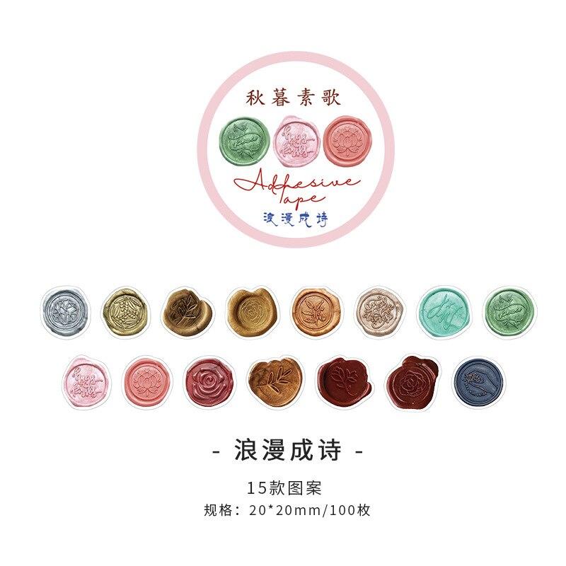 100 шт., осенне-вечерняя серия Suge, лента для коллажей специальной формы, креативная однополосная лента васи, украшения, материалы для самостоятельного изготовления