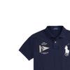 Polo Ralph Lauren FW23 Узор Вышитый Хлопок Рубашка Поло с Коротким Рукавом Мужские Топы Темно-Синий 710910565-001