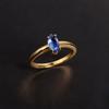 Простой модный дизайн, кольцо из стерлингового серебра с натуральным синим кианитом, элегантные загадочные синие драгоценные камни, изысканные украшения для женщин, подарок