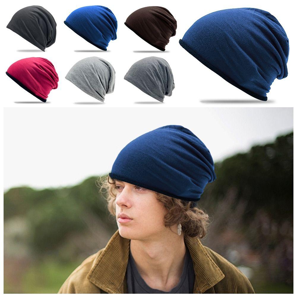 Slouchy Running Cycling Cap Polar Fleece Earmuffs Bicycle Hat Winter Beanie Hat for Men Women