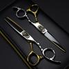 Professional Japan 440c Steel 6 Inch Bull Head Hair Cutting Scissors Haircut Thinning Barber Cut Shears Hairdressing Scissors