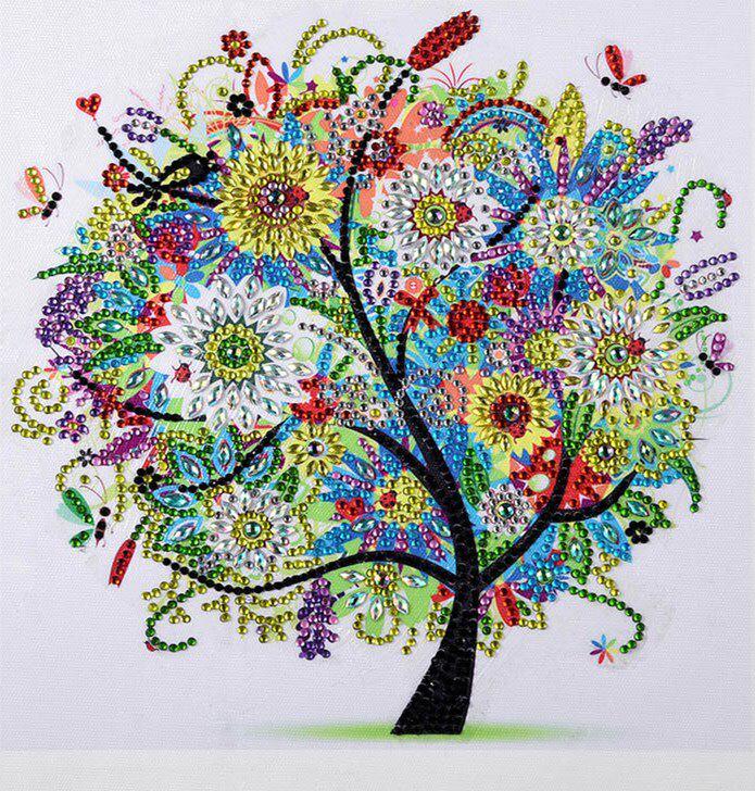 5D DIY Полный дрель Алмазная картина Четыре сезона Цветы Крест Стежок Вышивка Стразы Мозаика