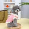 Cute Stylish Pet Cotton Coat Button Closing with Traction Rope Buckle Thickened Small Medium Dogs Tractable Cotton Coat