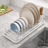 Non-Slip Expandable Dish Drying Rack Large Capacity Draining Sink Dish Drying Rack with Cutlery Holder Space Saving Dish Drainer