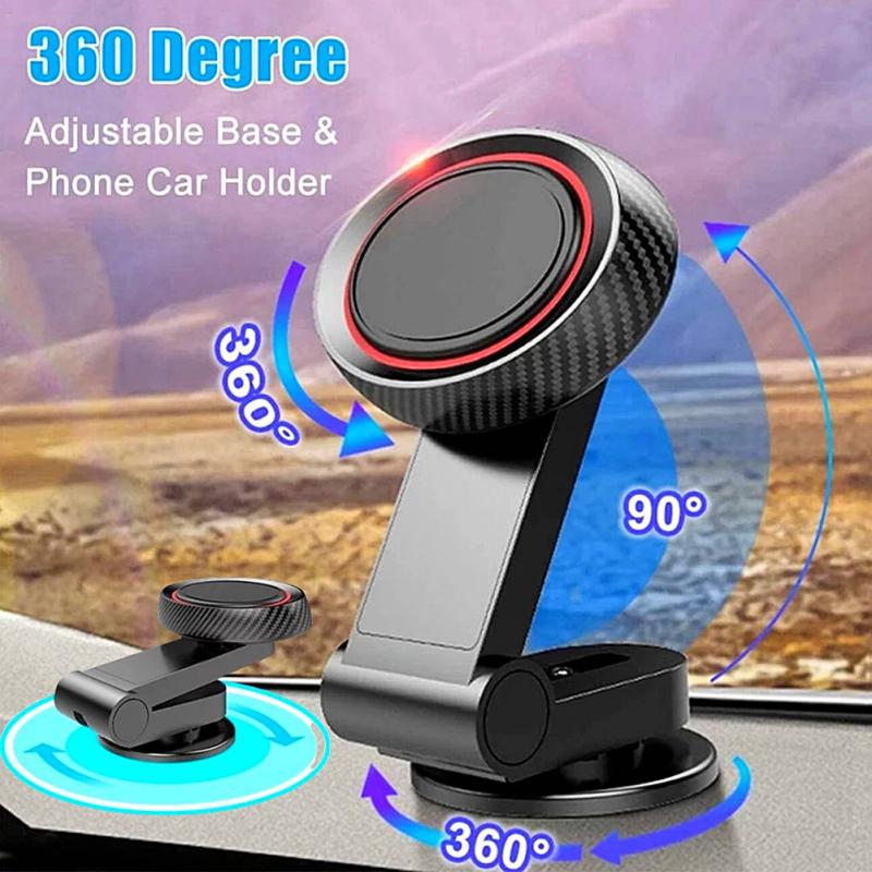 Складной Автомобильный Магнитный Держатель для Телефона с Поворотом на 360 Градусов, Независимое Шасси, Регулируемый Для
