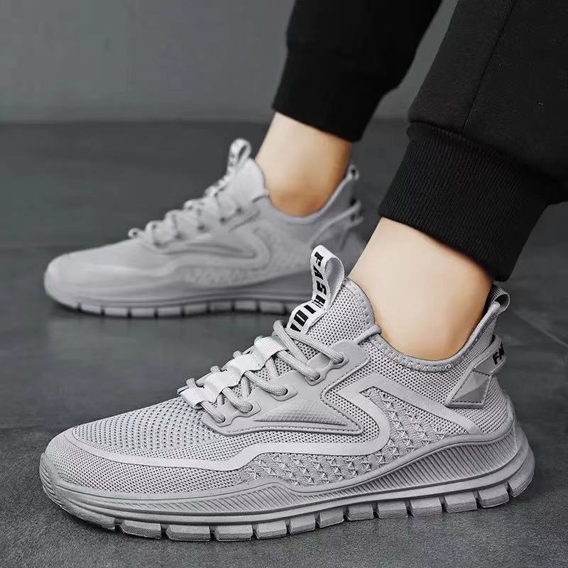 Новые мужские туфли универсальные сетчатые спортивные повседневные сетчатые туфли мужские рабочие нескользящие черные защитные туфли для защиты труда модные туфли