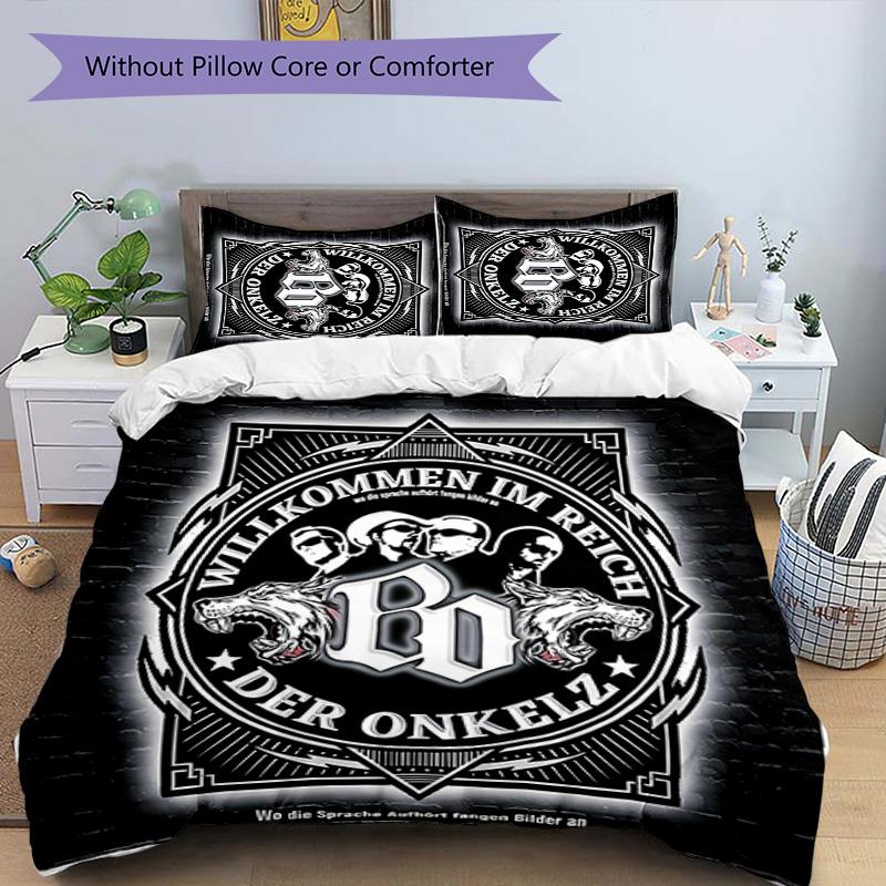 3pcs Böhse Onkelz band pattern bedding set duvet cover set includes duvet cover &pillowcases,perfect all season bedroom decoration&gift