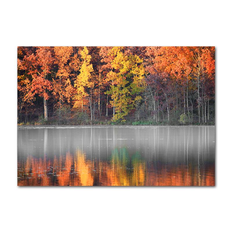 Autumn Decoration Canvas Poster Yellow Leaves Fall View Wall Art Print Pumpkin Halloween Picture Living Room Home Decor
