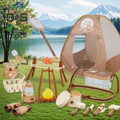 Детский набор для исследования природы, набор для приключений, мини-бинокль, детский компас, свисток, увеличительное стекло, коробка для ловли, палатка, сетка, песочный дизайн, обучающая игрушка