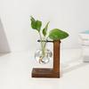 Creative Green Plants Wooden Frame Glass Vase Hydroponic Container Desktop Office Living Room Decoration